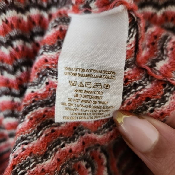 Free People | 70's Boho Groovy Knit 100% Cotton Bodycon Mini Dress - Size M - Picture 11 of 11